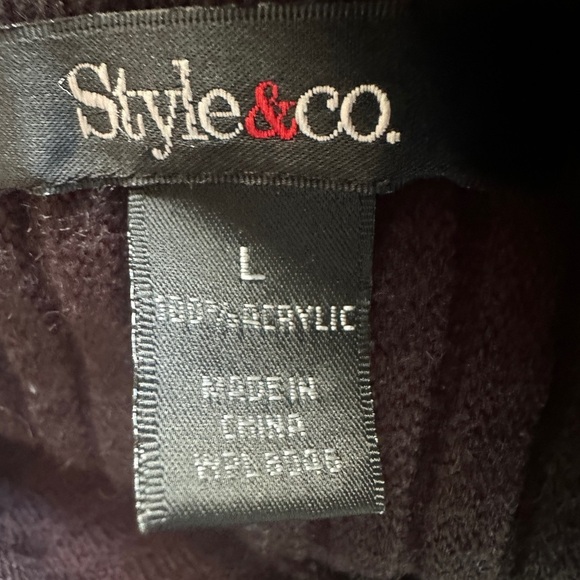 Style & Co Black & White Ombre Sweater Dress with Cowl Neck - Picture 2 of 4